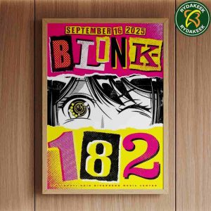 Blink-182 Poster For Show In Cincinnati At Riverbend Music Center On September 16 2025 Poster Canvas