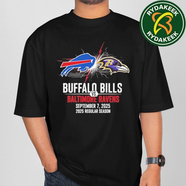 Buffalo Bills Headup Baltimore Ravens In Buffalo NY On Sept 7th 2025 NFL Regular Season Matchup Unisex T-Shirt