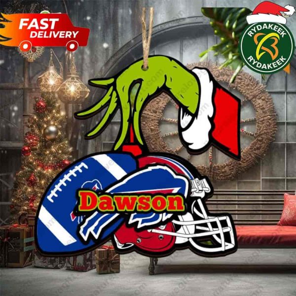 Buffalo Bills X Grinch Hand NFL Christmas Tree Decorations Ornament