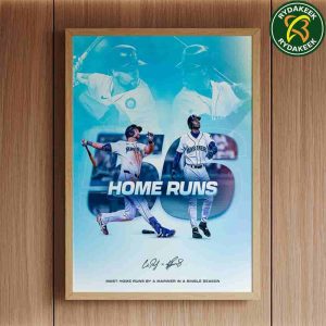 Cal Raleigh Home Run Tracker Mariners Slugger Hits 56 Homers Ties Ken Griffey Jr Franchise Record Home Decor Poster Canvas