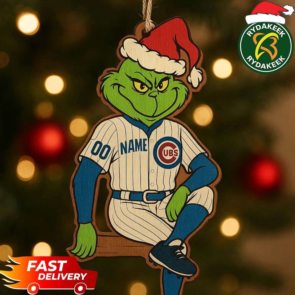 Chicago Cubs X Grinch NFL Christmas Tree Decorations Ornament