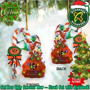 Cincinnati Bengals NFL x Grinch Christmas Tree Decorations Xmas Gift Two Sides Ornament