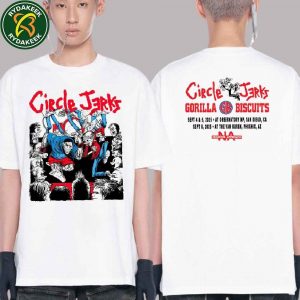 Circle Jerks X Gorilla Biscuits Merchandise Tee In San Diego CA On Sept 4-5 And Phoenix Az On Sept 6 Two Sided T-Shirt