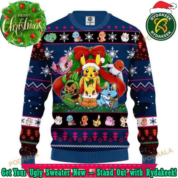 Cute Pokemon Merry Xmas Funny Ugly Christmas Sweater For Family