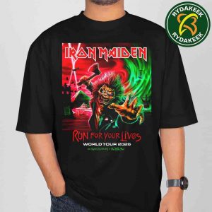 Iron Maiden Run For Your Lives World Tour 2026 Eddie Axe From Iron Maiden To Fear Of The Dark Unisex T-Shirt