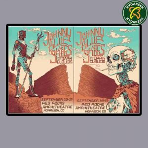 Johnny Blue Skies And The Dark Clouds Poster For Full Show In Morrison Co On September 16-17 At Red Rocks Amphitheatre Poster Canvas