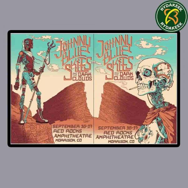 Johnny Blue Skies And The Dark Clouds Poster For Full Show In Morrison Co On September 16-17 At Red Rocks Amphitheatre Poster Canvas