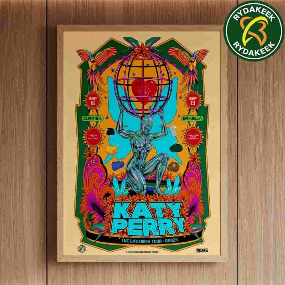 Katy Perry The Lifetimes Tour Brazil 2025 Curitiba September 16 And Brasilia September 19 Home Decor Poster Canvas