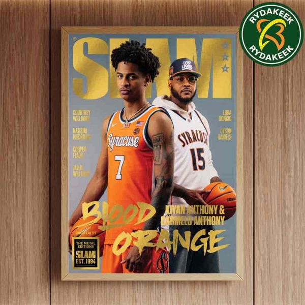 Kiyan Anthony And Carmelo Anthony Syracuse NBA Blood Orange Slam 258 Gold Metal Edition Collection 2025 Home Decor Poster Canvas