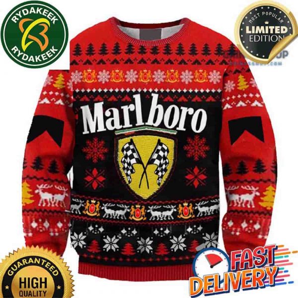 Marlboro Racing Xmas 2025 Holiday Gift Knitted Ugly Christmas Sweater
