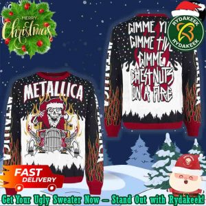 Metallica Santa Gimme Yule Gimme Tide Chest Nuts On A Fire Chirstmas Gifts 2025 Xmas For Family And Friends Ugly Sweater