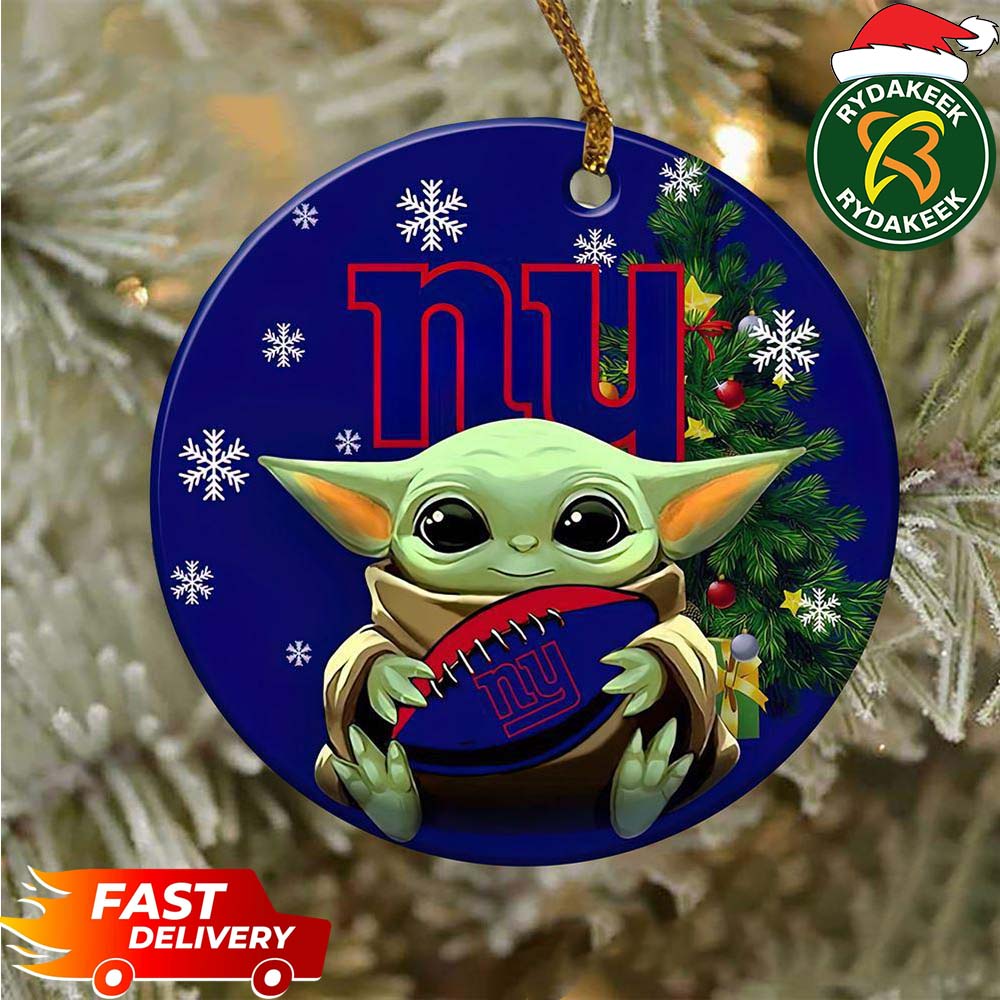 New York Giants X Baby Yoda NFL Christmas Tree Decorations Ornament