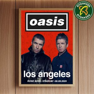 Oasis Live 25 Tour In Pasadena, USA At Rose Bowl Stadium On September 6 2025 Home Decor Poster Canvas