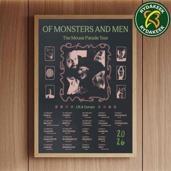 Of Monsters And Men The Mouse Parade Tour 2026 Uk And Europe Date Tour Home Decor Poster Canvas