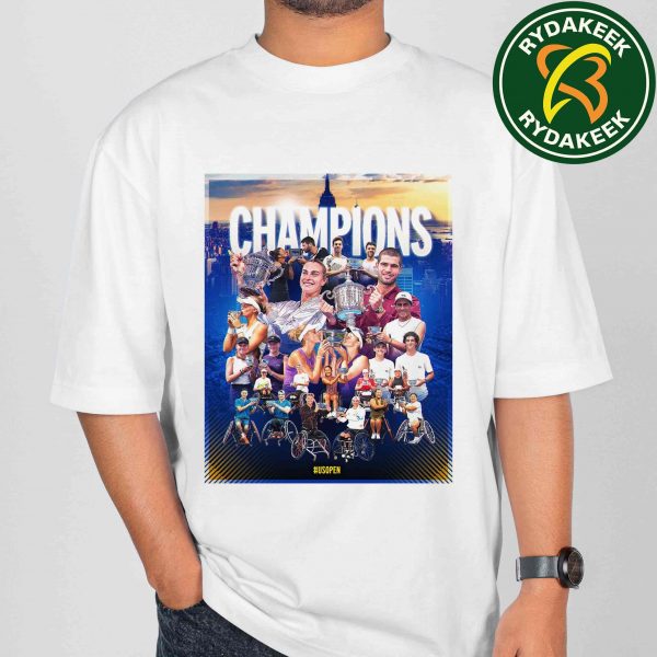 Official Poster 2025 US Open Champions Tennis T-Shirt