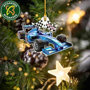 Personalized F1 Racing Christmas Custom Name F1 Flat Acrylic Decoration Tree Ornament Gift For Racers F1 Lovers