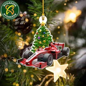 Personalized F1 Racing Christmas Custom Name F1 Flat Acrylic Ornament Gift For Racers F1 Lovers