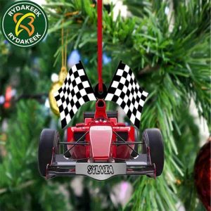 Personalized Racing Car F1 Christmas Formular Car Ornament Flat 2D F1 Car Tree Decoration Ornament Gift For Car Lover