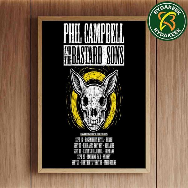 Phil Campbell And The Bastard Sons Date Tour In September 2025  In Australia Home Decor Poster Canvas