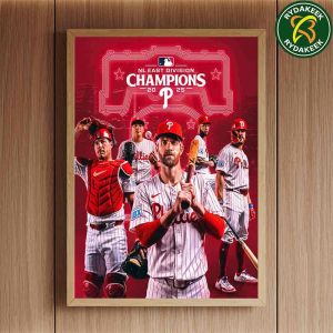 Philadelphia Phillies BACK-TO-BACK MLB NL EAST Division CHAMPIONS 2025 Home Decor Poster Canvas
