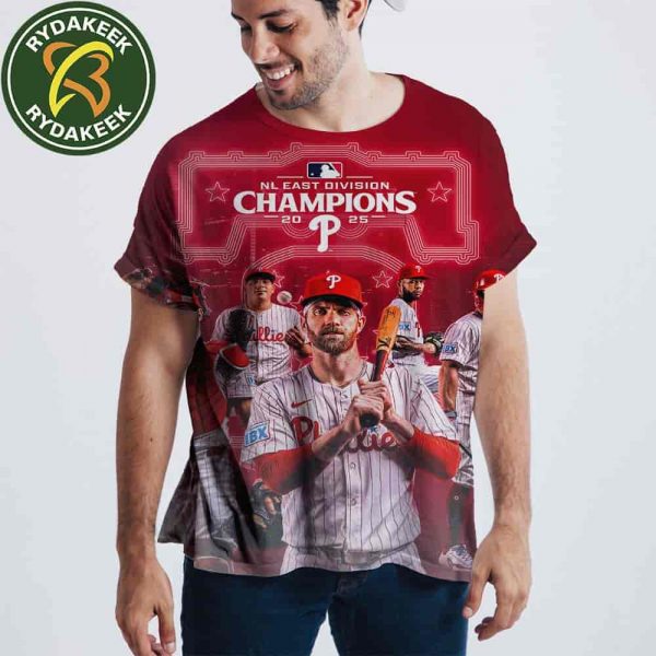Philadelphia Phillies Back-To-Back MLB The National East Division Champions 2025 All Over Print Shirt