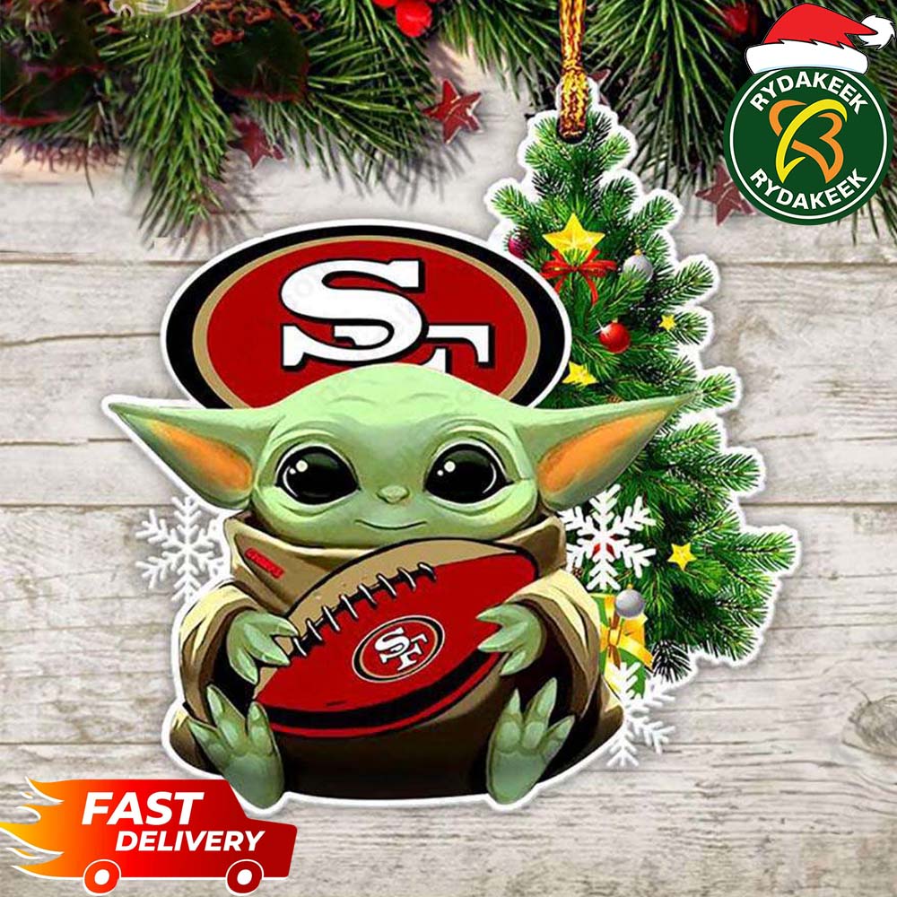 San Francisco X Baby Yoda NFL Christmas Tree Decorations Ornament