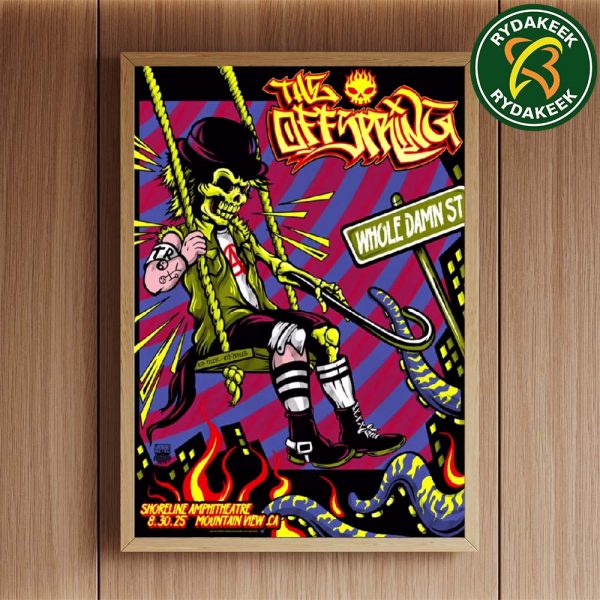 The Offspring Supercharged Worldwide In 25 Tour In Mountain View, CA At Shoreline Amphitheatre On August 30 Home Decor Poster Canvas