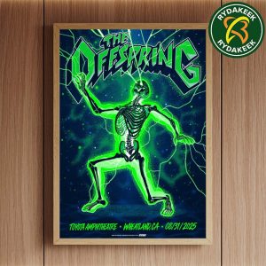 The Offspring Supercharged Worldwide In 25 Tour In Wheatland, CA At Toyota Amphitheatre On August 31 2025 Home Decor Poster Canvas