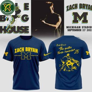 Zach Bryan Michigan Wolverines The Quittin Time Tour 2025 Nike Logo All Over Print Shirt