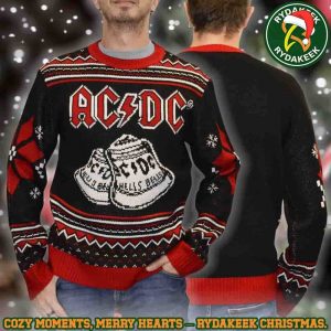 ACDC Ugly Sweater Hells Bells Red Black Family Memories And Christmas Gift
