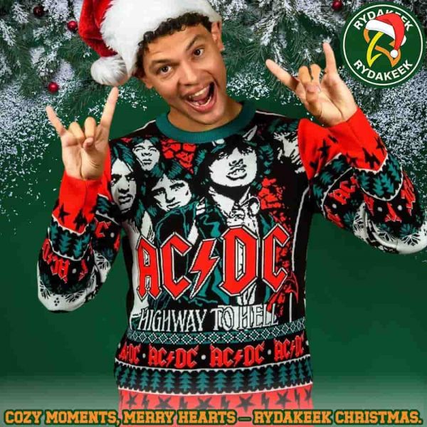 ACDC Ugly Sweater Highway To Hell Noel Family Memories And Christmas Gift