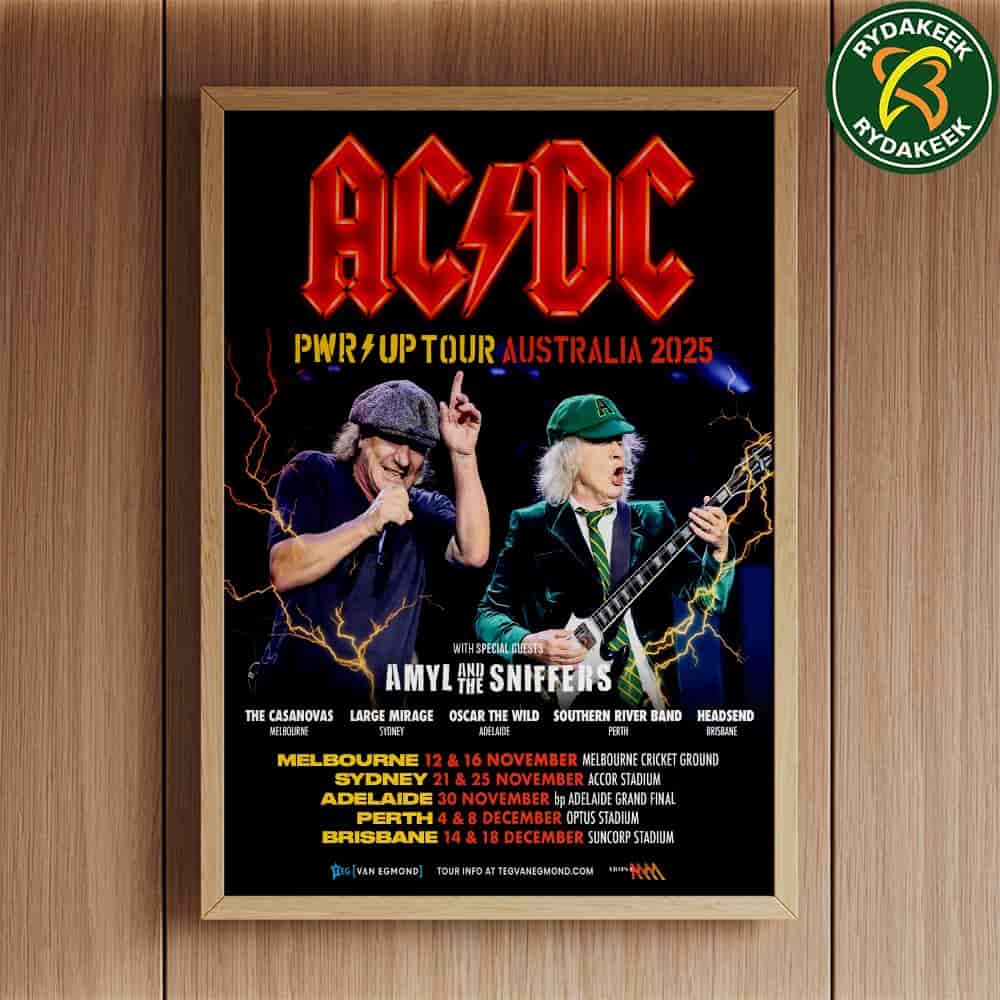 AC DC PWR Up Tour Australia 2025 With Special Guest Dates List Home Decor Poster Canvas AC DC PWR Up Tour Australia 2025 With Special Guest Dates List Home Decor Poster Canvas