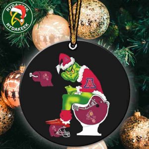 Arizona Wildcats X Grinch Christmas Sitting On Toilet Arizona State Sun Devils Christmas Tree Decorations Ornament Funny College Football NCAA