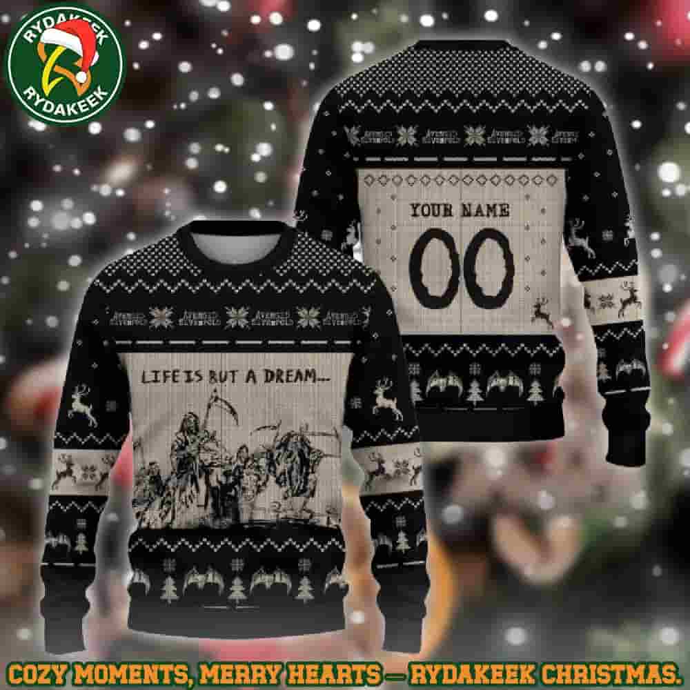 Avenged Sevenfold Life Is But A Dream Custom Name Christmas Gifts Xmas For Family And Friends Ugly Sweater Avenged Sevenfold Life Is But A Dream Custom Name Christmas Gifts Xmas For Family And Friends Ugly Sweater