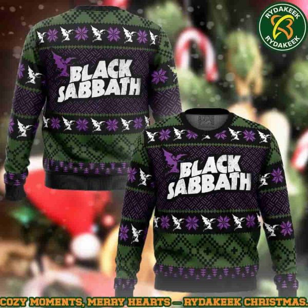 Black Sabbath Green Bat Pattern Ugly Sweater Christmas 2025 Gift For Men And Women