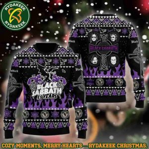 Black Sabbath Heavy Metal Rock Band 55 Years Anniversary Ugly Sweater Christmas 2025 Gift For Men And Women