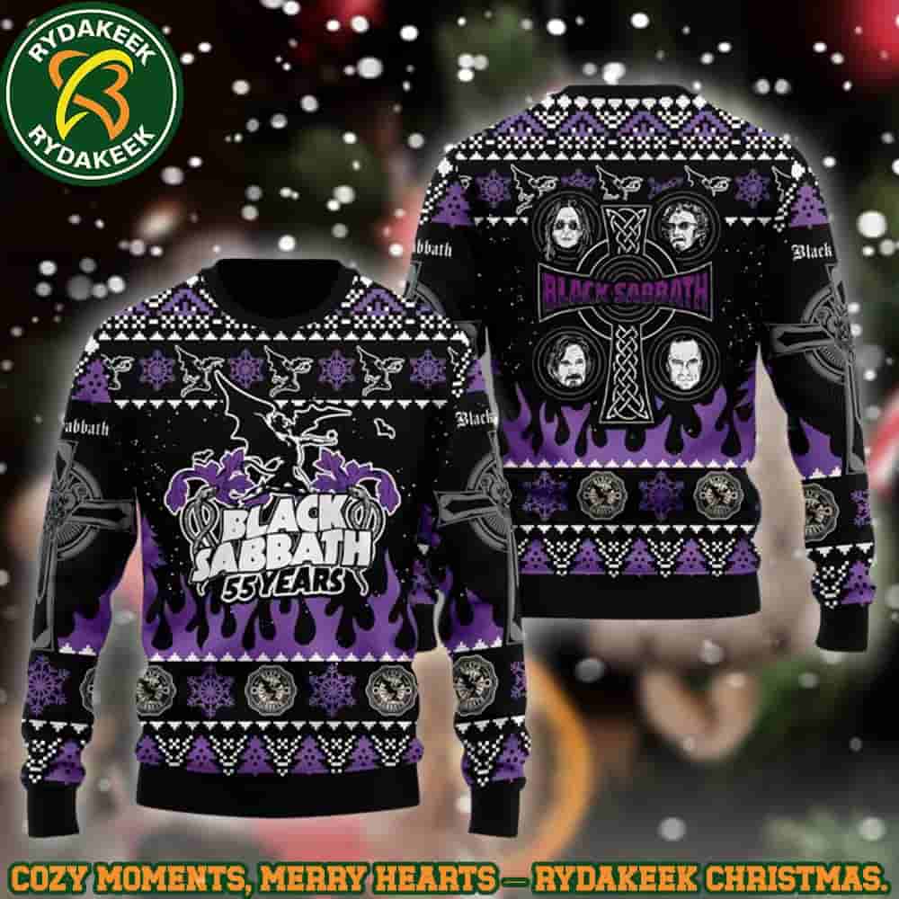 Black Sabbath Heavy Metal Rock Band 55 Years Anniversary Ugly Sweater Christmas 2025 Gift For Men And Women Black Sabbath Heavy Metal Rock Band 55 Years Anniversary Ugly Sweater Christmas 2025 Gift For Men And Women