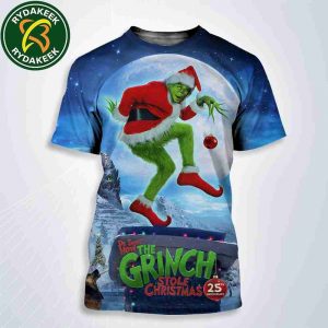 Dr Seuss The Grinch Stole Christmas 25th Anniversary Jim Carrey Back In Theaters December 12 2025 All Over Print Shirt