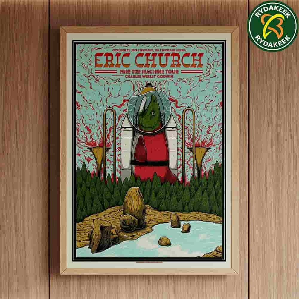 Eric Church Spokane Washington 2025 Poster Free The Machine Tour On October 25 At Spokane  Arena Eric Church Spokane Washington 2025 Poster Free The Machine Tour On October 25 At Spokane  Arena
