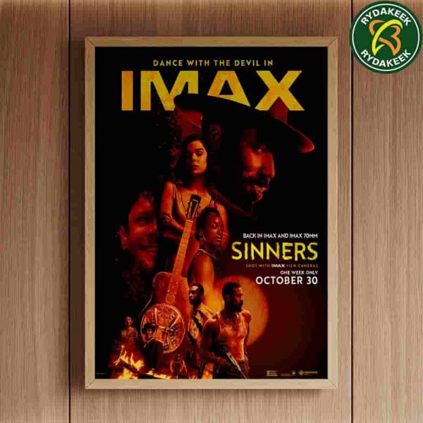 First poster for the IMAX re-release of SINNERS  Returning to theaters for Halloween october 30 2025 home Decor Poster Canvas