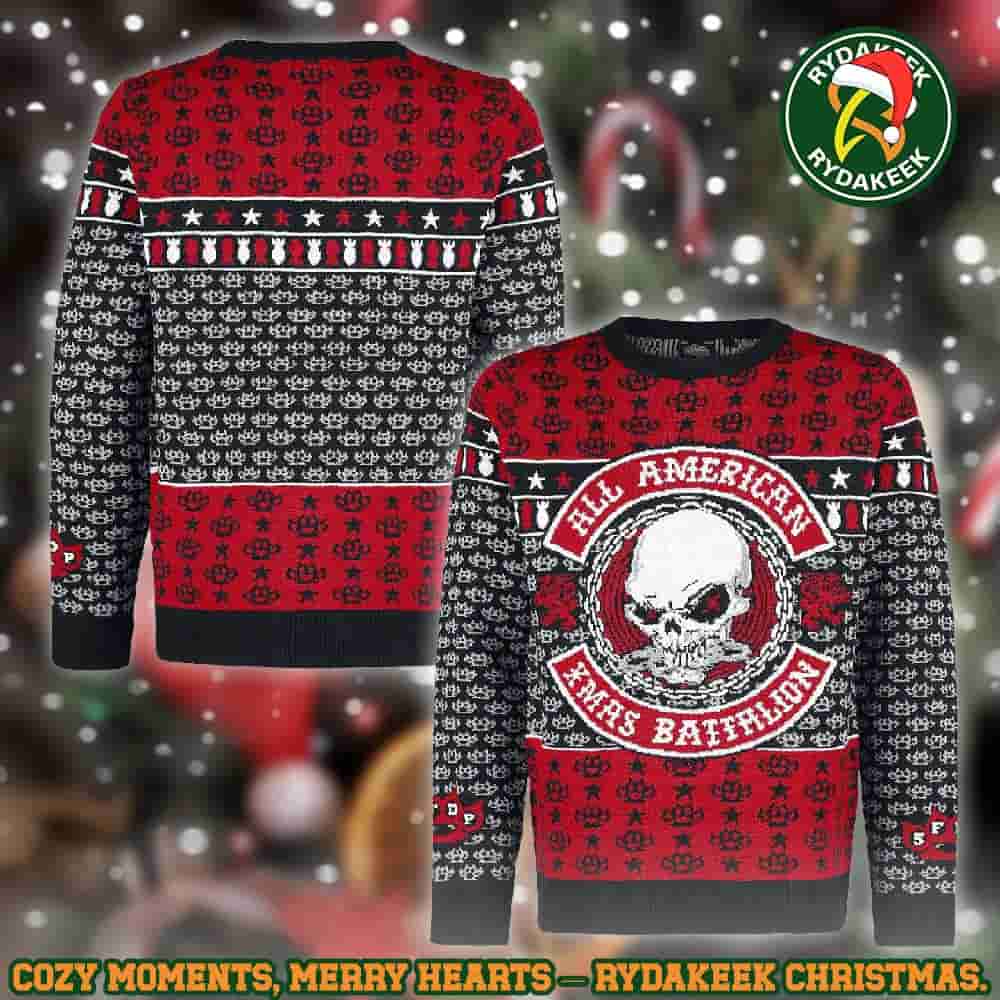 Five Finger Death Punch All American Xmas Battalion Christmas Gifts Xmas For Family And Friends Ugly Sweater Five Finger Death Punch All American Xmas Battalion Christmas Gifts Xmas For Family And Friends Ugly Sweater