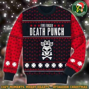 Five Finger Death Punch Classic Symbol Skull Christmas Gifts Xmas For Family And Friends Ugly Sweater
