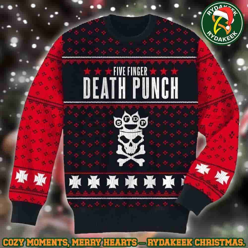 Five Finger Death Punch Classic Symbol Skull Christmas Gifts Xmas For Family And Friends Ugly Sweater Five Finger Death Punch Classic Symbol Skull Christmas Gifts Xmas For Family And Friends Ugly Sweater