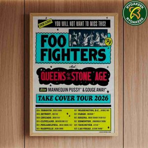Foo Fighters And Queens Of The Stone Age With Mannequin Pussy And Couge Away Take Cover Tour 2026 Dates List Home Decor Poster Canvas Foo Fighters And Queens Of The Stone Age With Mannequin Pussy And Couge Away Take Cover Tour 2026 Dates List Home Decor Poster Canvas