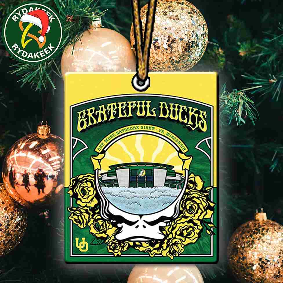 Grateful Dead X Oregon Ducks Vs Wisconsin Badgers 2025 Tree Decoration Christmas Ornament