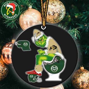 Grinch Christmas X Colorado Buffaloes Sitting On Toilet Colorado State Rams Christmas Tree Decorations Ornament Funny College Football NCAA