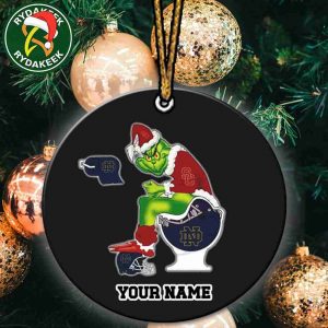 Grinch Christmas X USC Trojans Sitting On Toilet Notre Dame Fighting Irish Christmas Tree Decorations Ornament Funny College Football NCAA