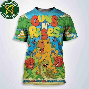 Guns N Roses Curitiba Brazil 2025 All Over Print Shirt Live At Pedreira Paulo Leminski On October 28th Capybara’s Jungle Rock Art Work