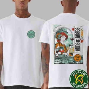 Guns N’ Roses Woman With Grapes & Wine Art Work Santiago Chile 2025 Live At  Estadio Nacional On October 14 Two Sided T-Shirt Guns N’ Roses Woman With Grapes & Wine Art Work Santiago Chile 2025 Live At  Estadio Nacional On October 14 Two Sided T-Shirt