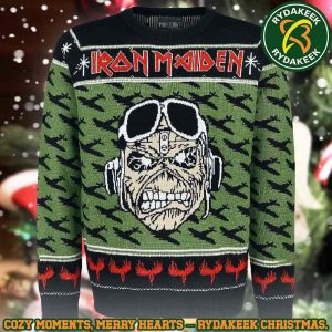 Iron Maiden Aces High Christmas Flight Ugly Sweater Christmas 2025 Gift For Men And Women Iron Maiden Aces High Christmas Flight Ugly Sweater Christmas 2025 Gift For Men And Women